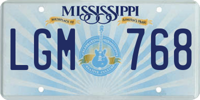 MS license plate LGM768
