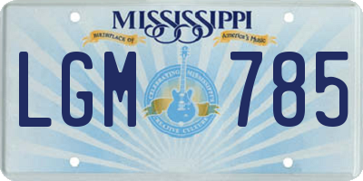 MS license plate LGM785
