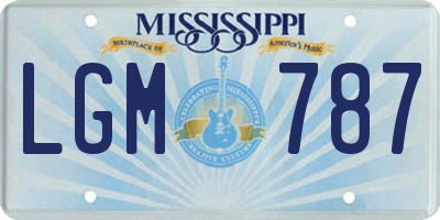 MS license plate LGM787