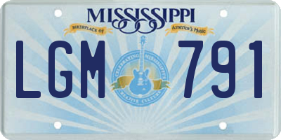 MS license plate LGM791