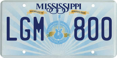 MS license plate LGM800