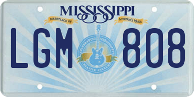 MS license plate LGM808