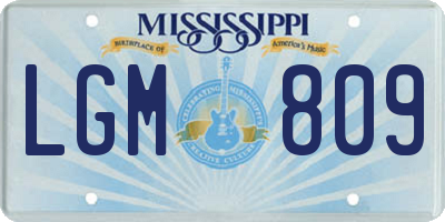 MS license plate LGM809