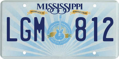 MS license plate LGM812