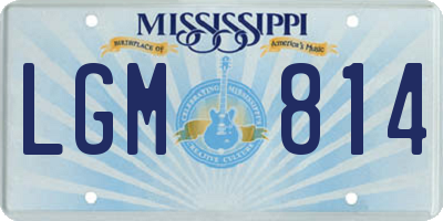 MS license plate LGM814