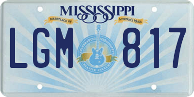 MS license plate LGM817