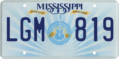 MS license plate LGM819