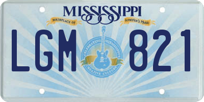 MS license plate LGM821