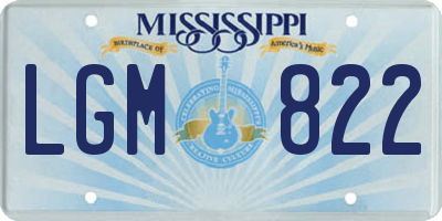MS license plate LGM822