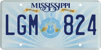 MS license plate LGM824