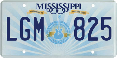MS license plate LGM825