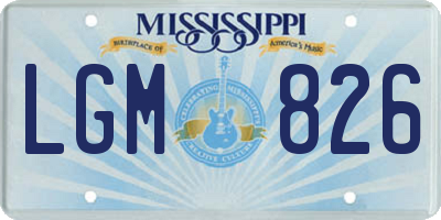MS license plate LGM826