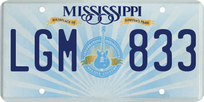 MS license plate LGM833