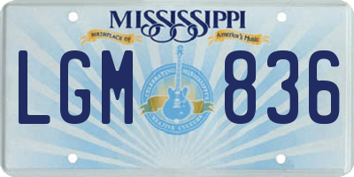 MS license plate LGM836
