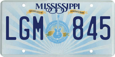 MS license plate LGM845