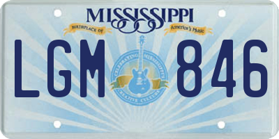 MS license plate LGM846