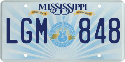 MS license plate LGM848