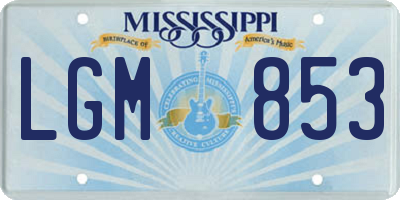 MS license plate LGM853
