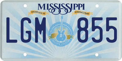 MS license plate LGM855
