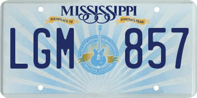 MS license plate LGM857