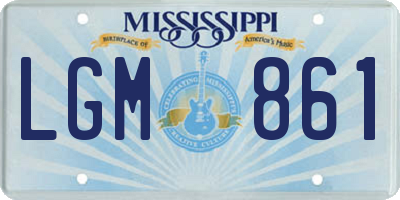 MS license plate LGM861