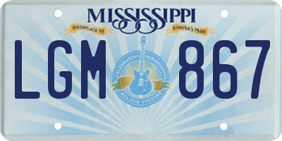 MS license plate LGM867