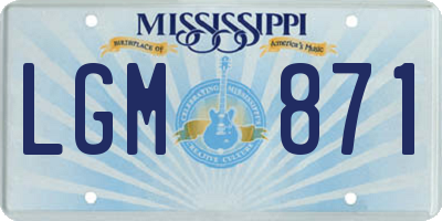 MS license plate LGM871