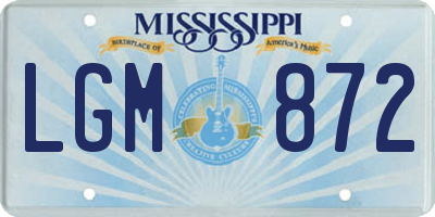MS license plate LGM872