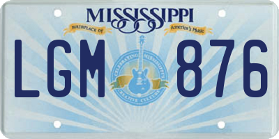 MS license plate LGM876
