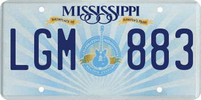 MS license plate LGM883