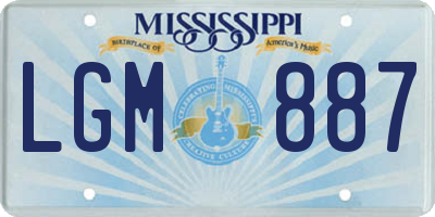 MS license plate LGM887