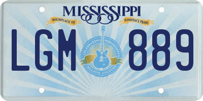 MS license plate LGM889