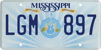 MS license plate LGM897