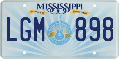 MS license plate LGM898