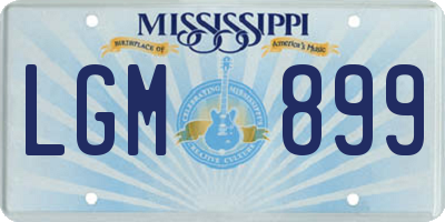 MS license plate LGM899