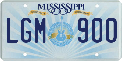 MS license plate LGM900