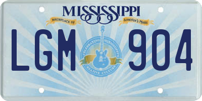 MS license plate LGM904