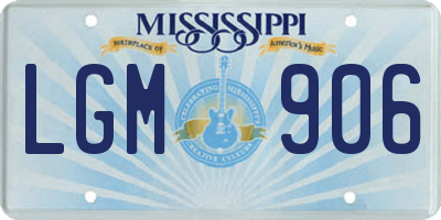MS license plate LGM906