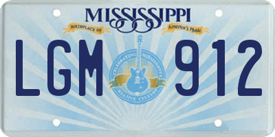 MS license plate LGM912