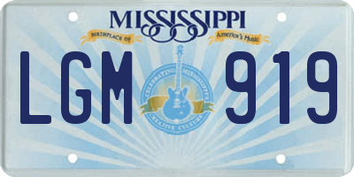 MS license plate LGM919