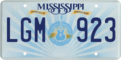 MS license plate LGM923