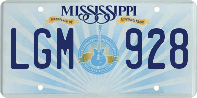 MS license plate LGM928