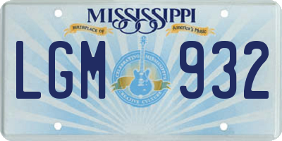 MS license plate LGM932