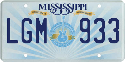 MS license plate LGM933