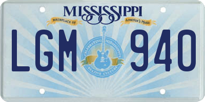 MS license plate LGM940