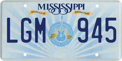 MS license plate LGM945