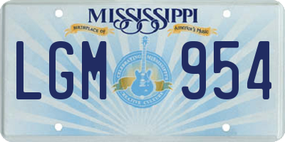 MS license plate LGM954