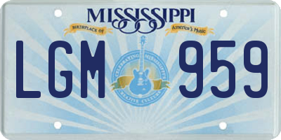 MS license plate LGM959