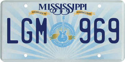 MS license plate LGM969