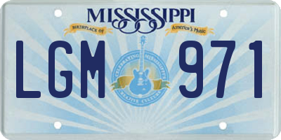 MS license plate LGM971